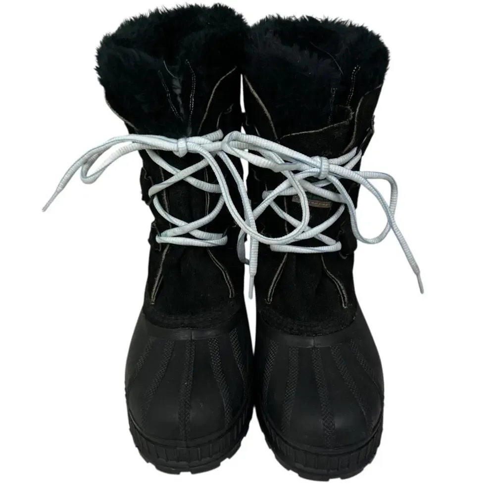 Sorel Kaufman Black Suede Rain & Snow Boots Waterproof Women's Size 6